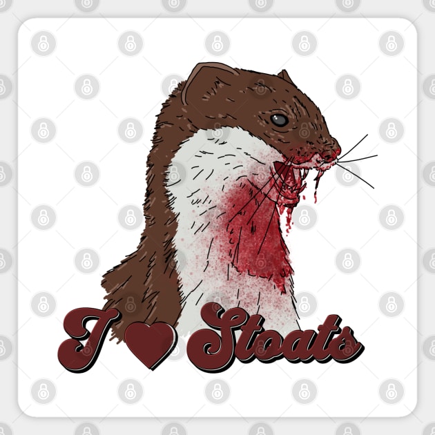 I Love Stoats Magnet by H. R. Sinclair